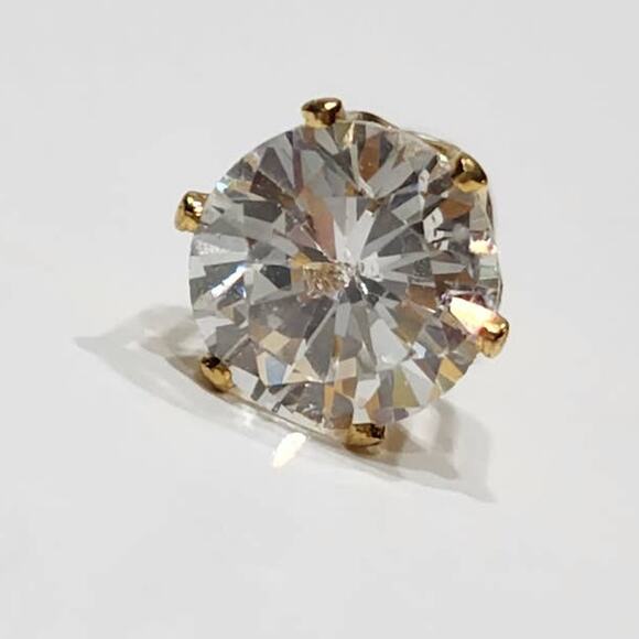 Brilliant Round Cut Stud Earrings 4 CTW 14 kt Gold Plated, Beautiful! - Picture 6 of 12